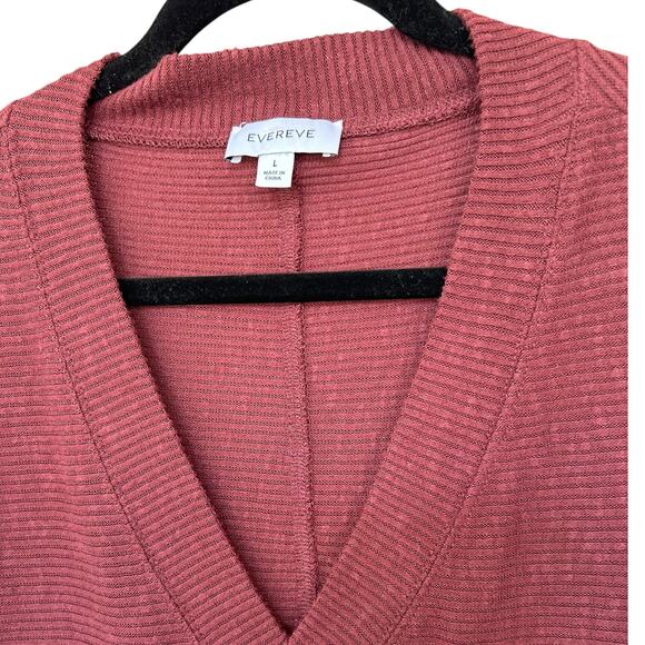 EVEREVE Women's V-Neck Deep Rose Sweater Size Large - Picture 3 of 4